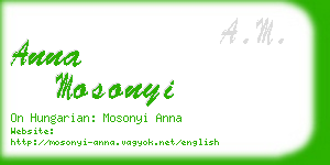 anna mosonyi business card